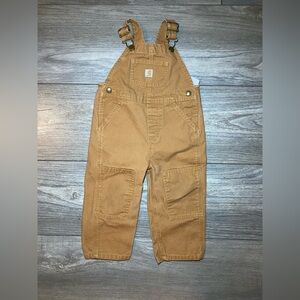 VGUC 2T Carhartt Kids Tan Overalls - Sturdy Workwear